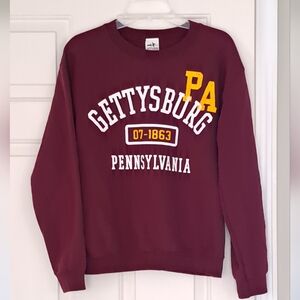 Gilden Gettysburg Pennsylvania Park maroon crewneck sweatshirt.  Size S.